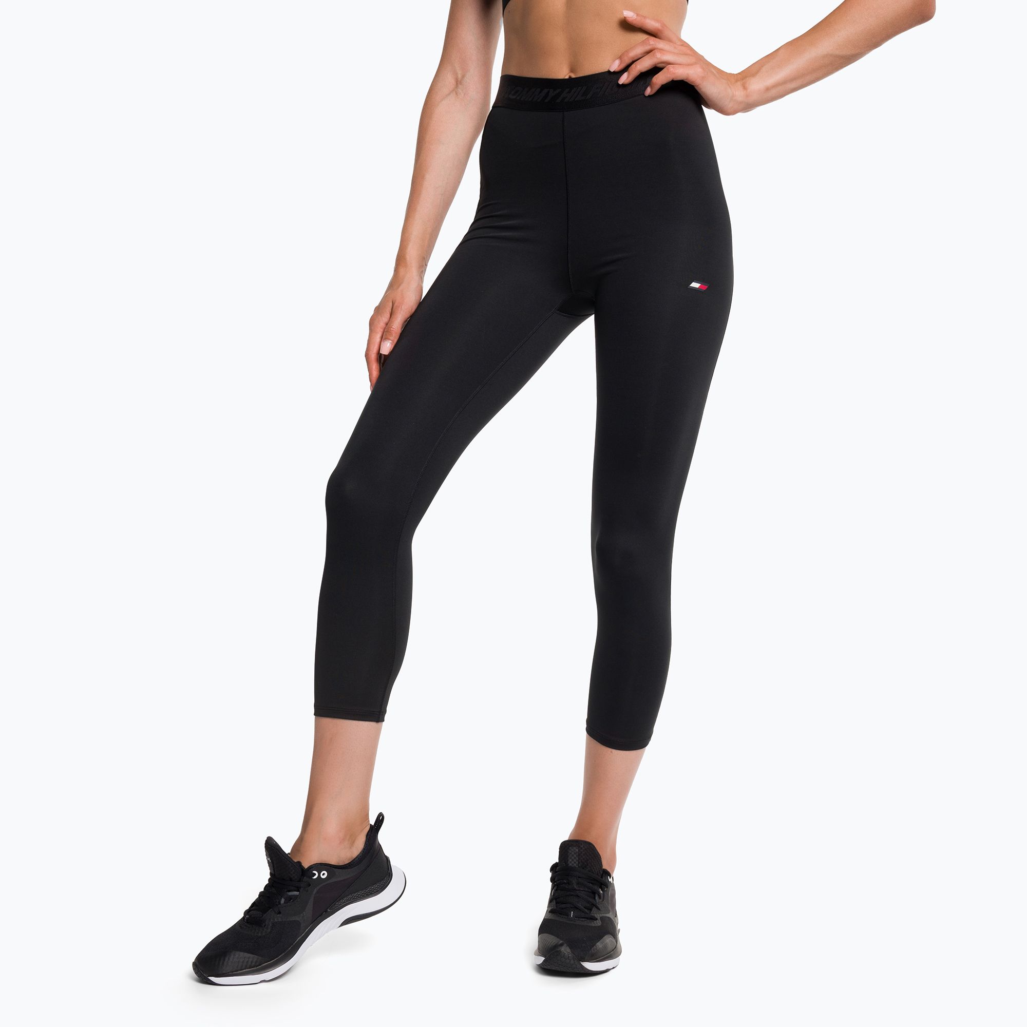 Legginsy damskie Tommy Hilfiger Hw Branded Tape 7/8 black 