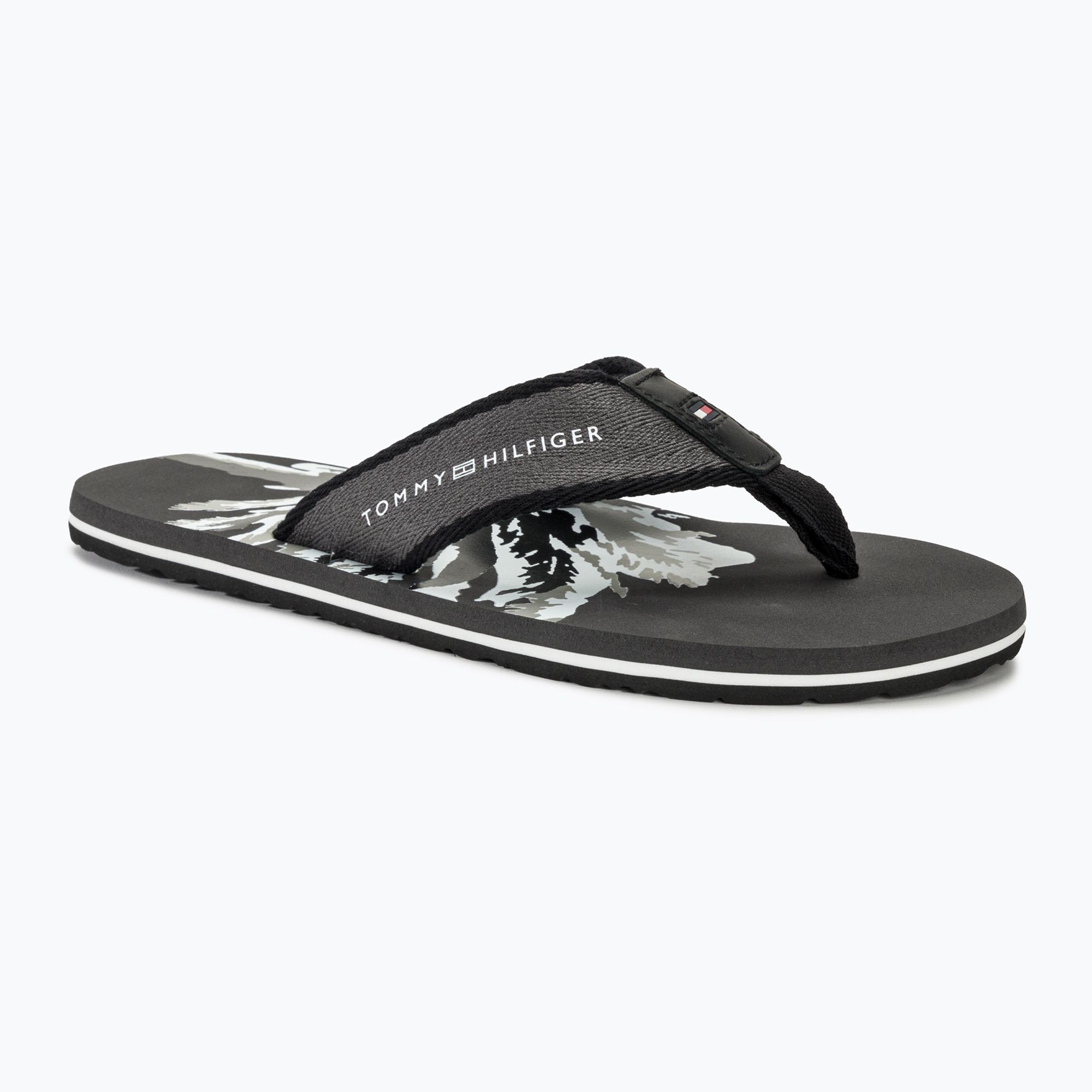 Japonki męskie Tommy Hilfiger Palm Print Beach Sandal dark ash 