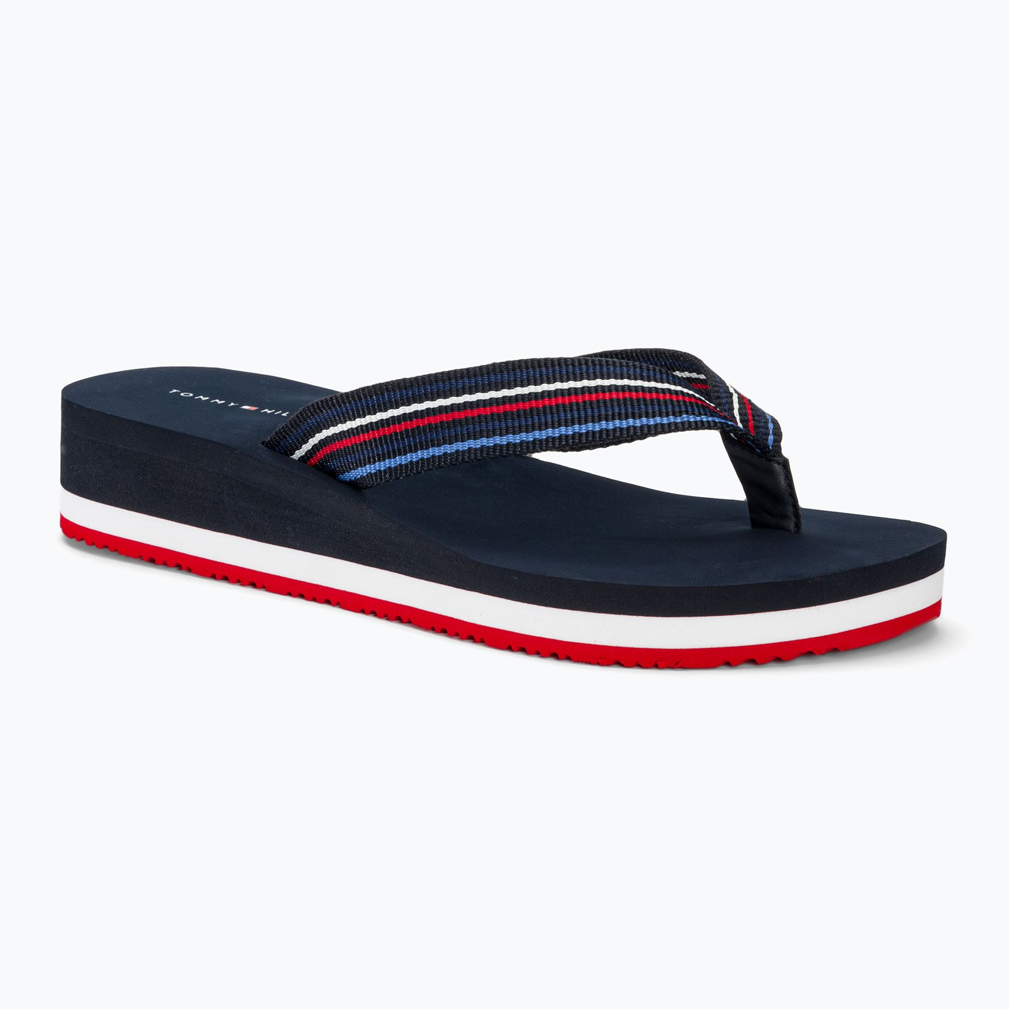 Japonki damskie Tommy Hilfiger Wedge Stripes Beach Sandal space blue 