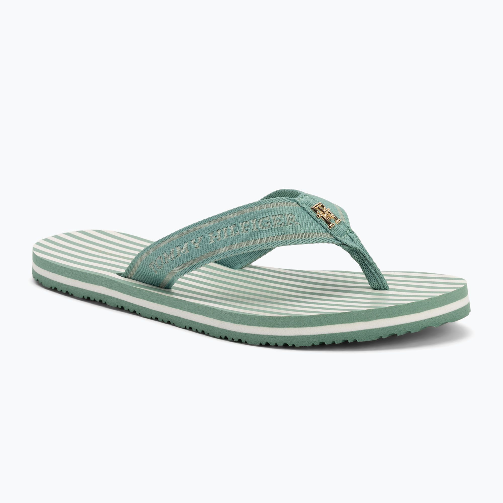 Japonki damskie Tommy Hilfiger Stripes Beach Sandal charming green 
