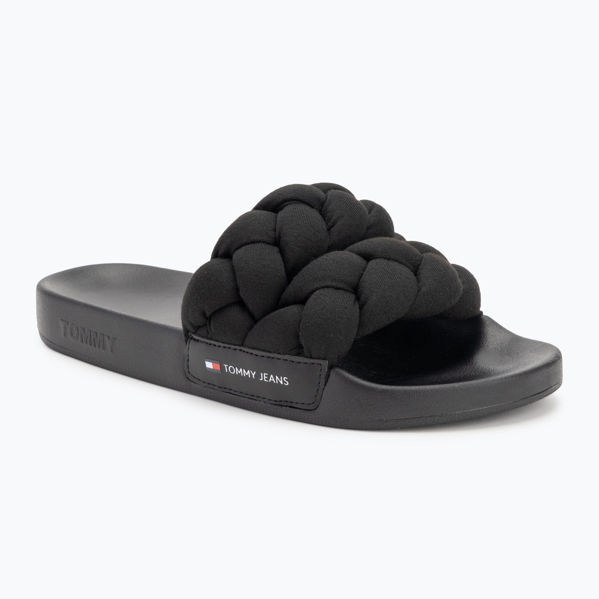 Klapki damskie Tommy Jeans Braided Slide frozen black 
