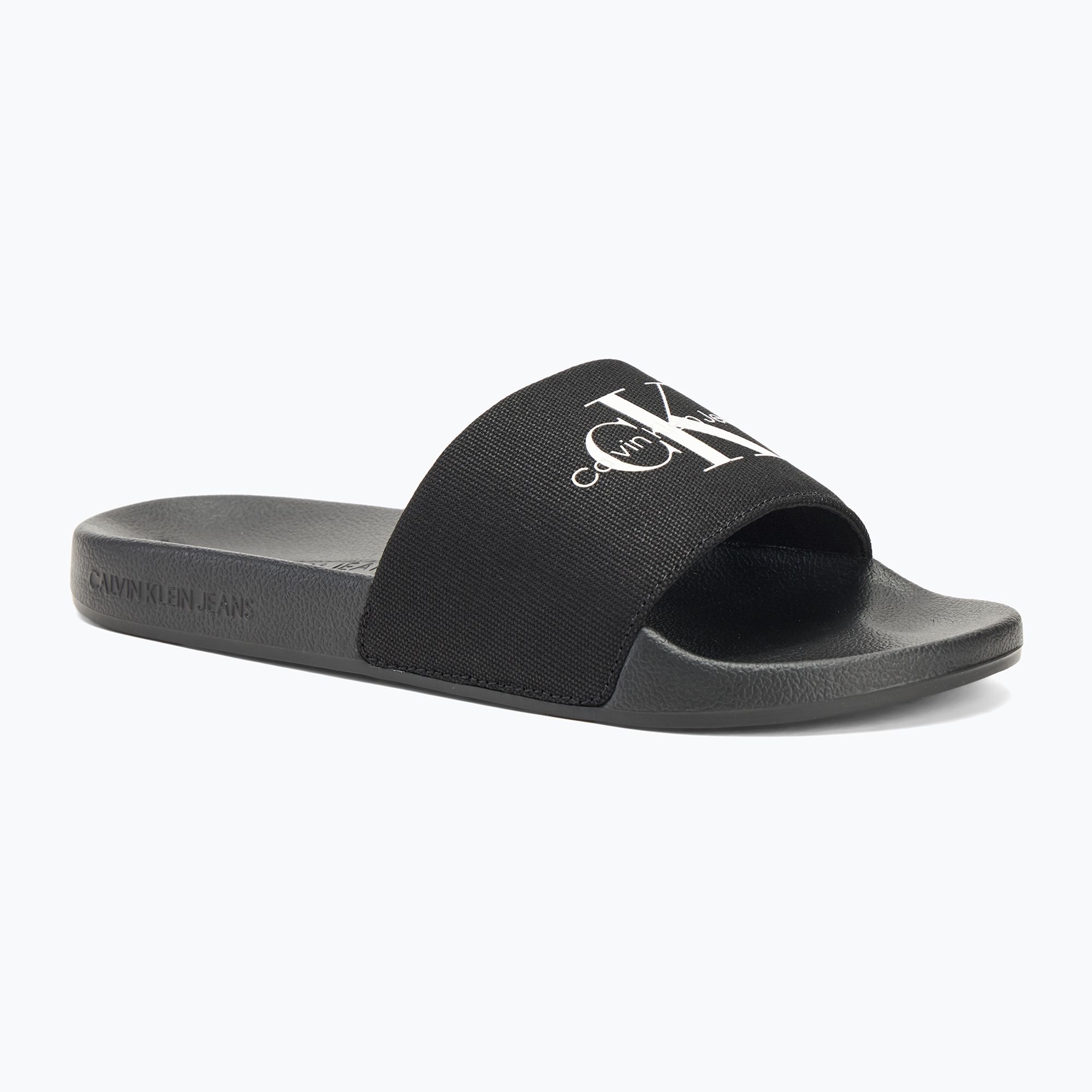 Klapki męskie Calvin Klein YM0YM01271 Slide Monogram Cv black/bright white 