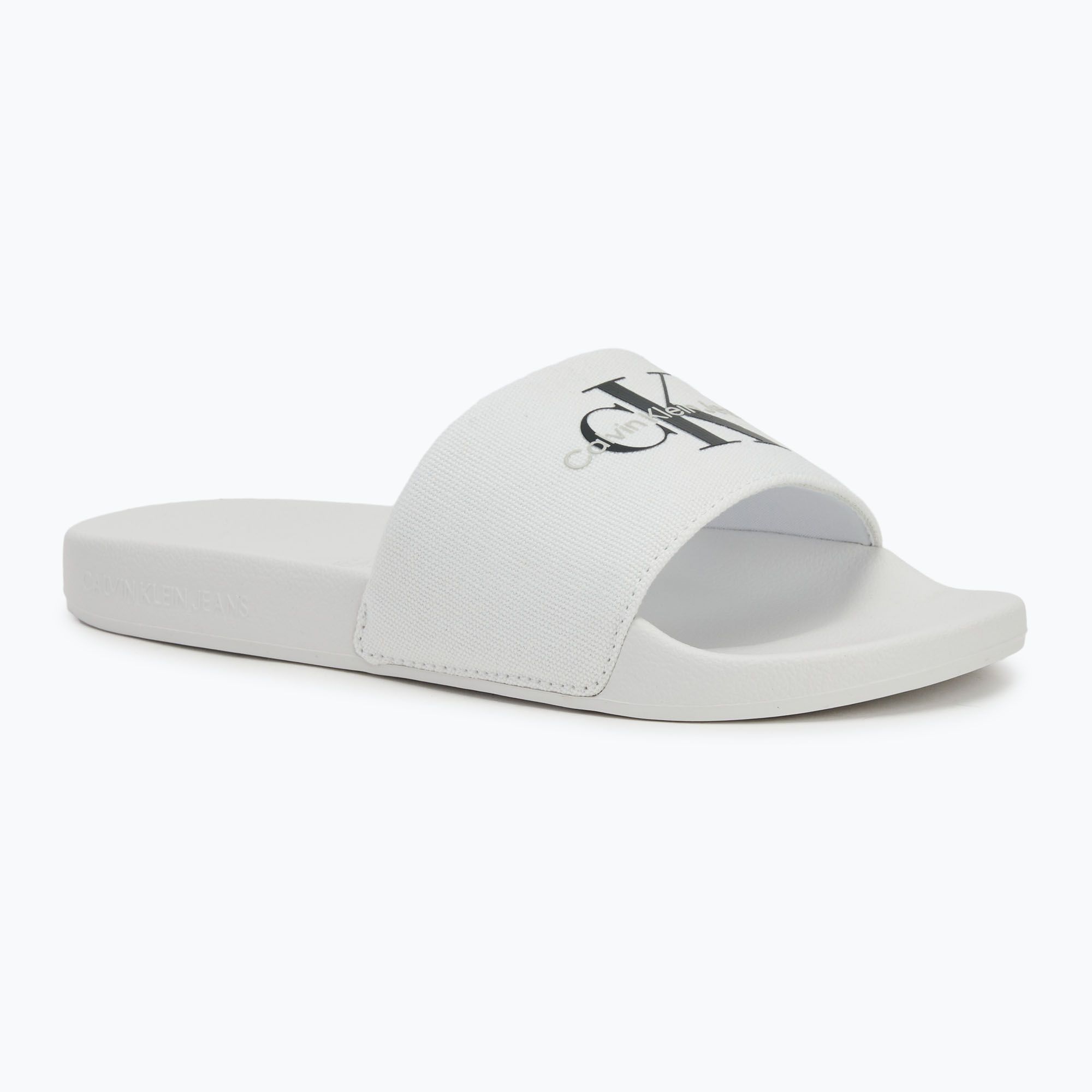 Klapki męskie Calvin Klein YM0YM01271 Slide Monogram Cv bright white/black 
