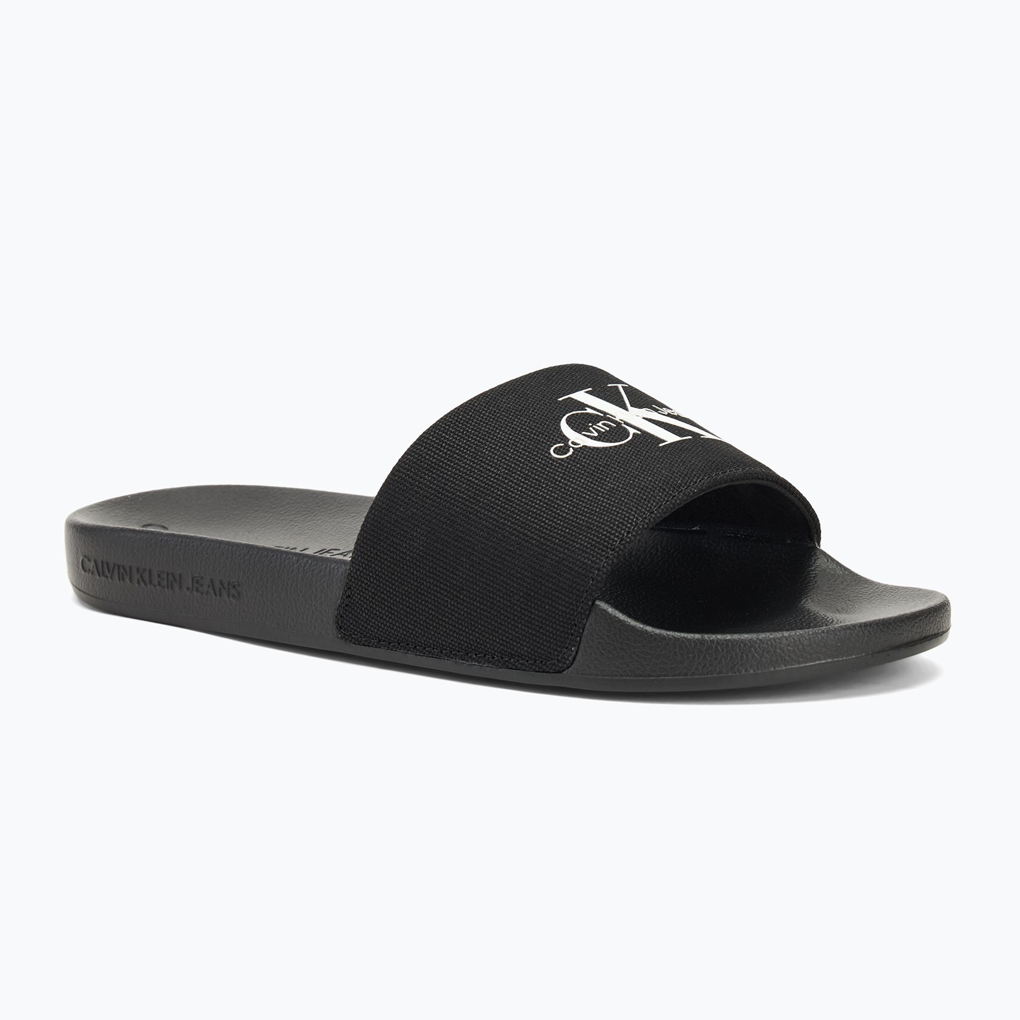 Klapki damskie Calvin Klein YW0YW01835 Slide Monogram Wn black/bright white 