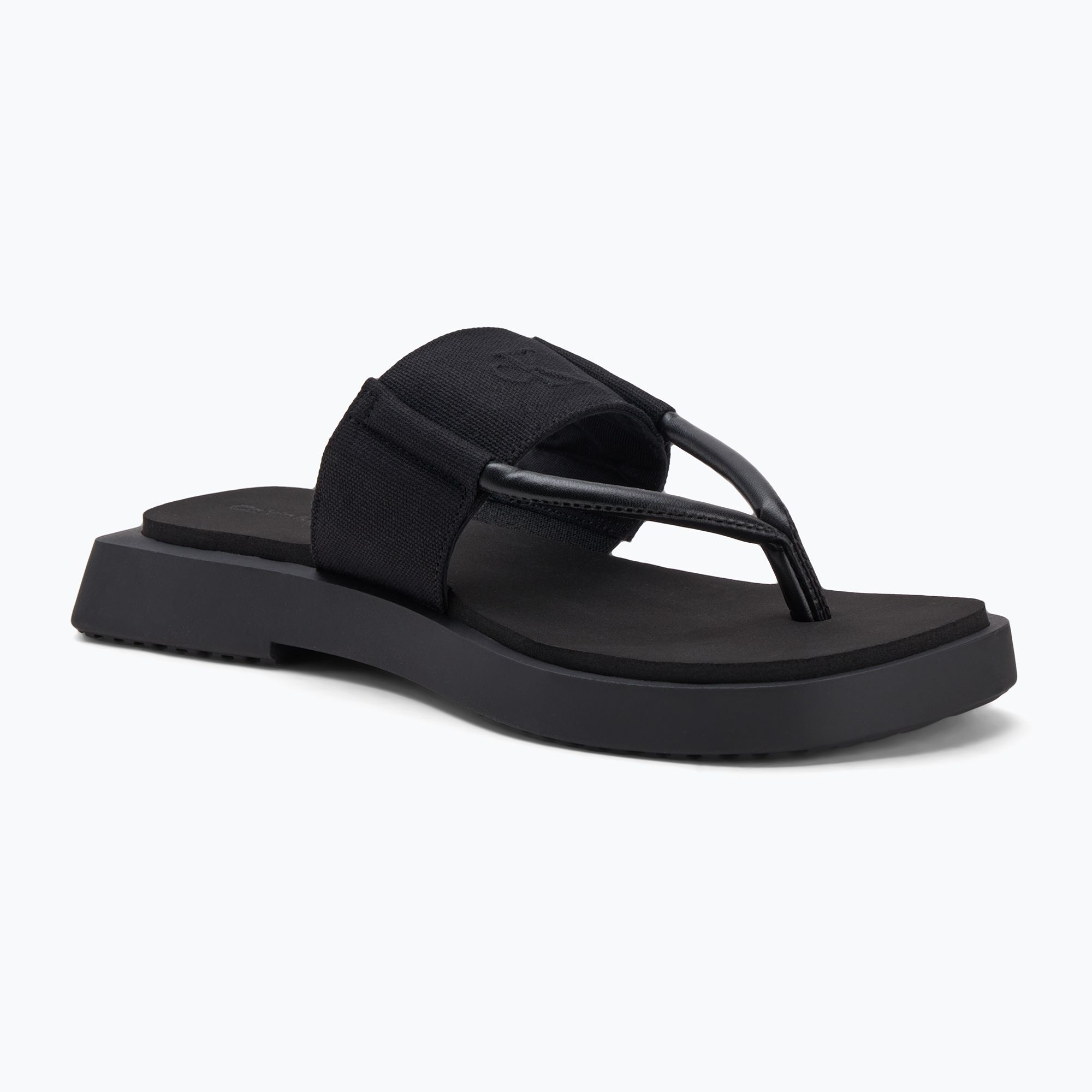 Japonki damskie Calvin Klein YW0YW01717 Sq Low Wedge Sandal Rope triple black 