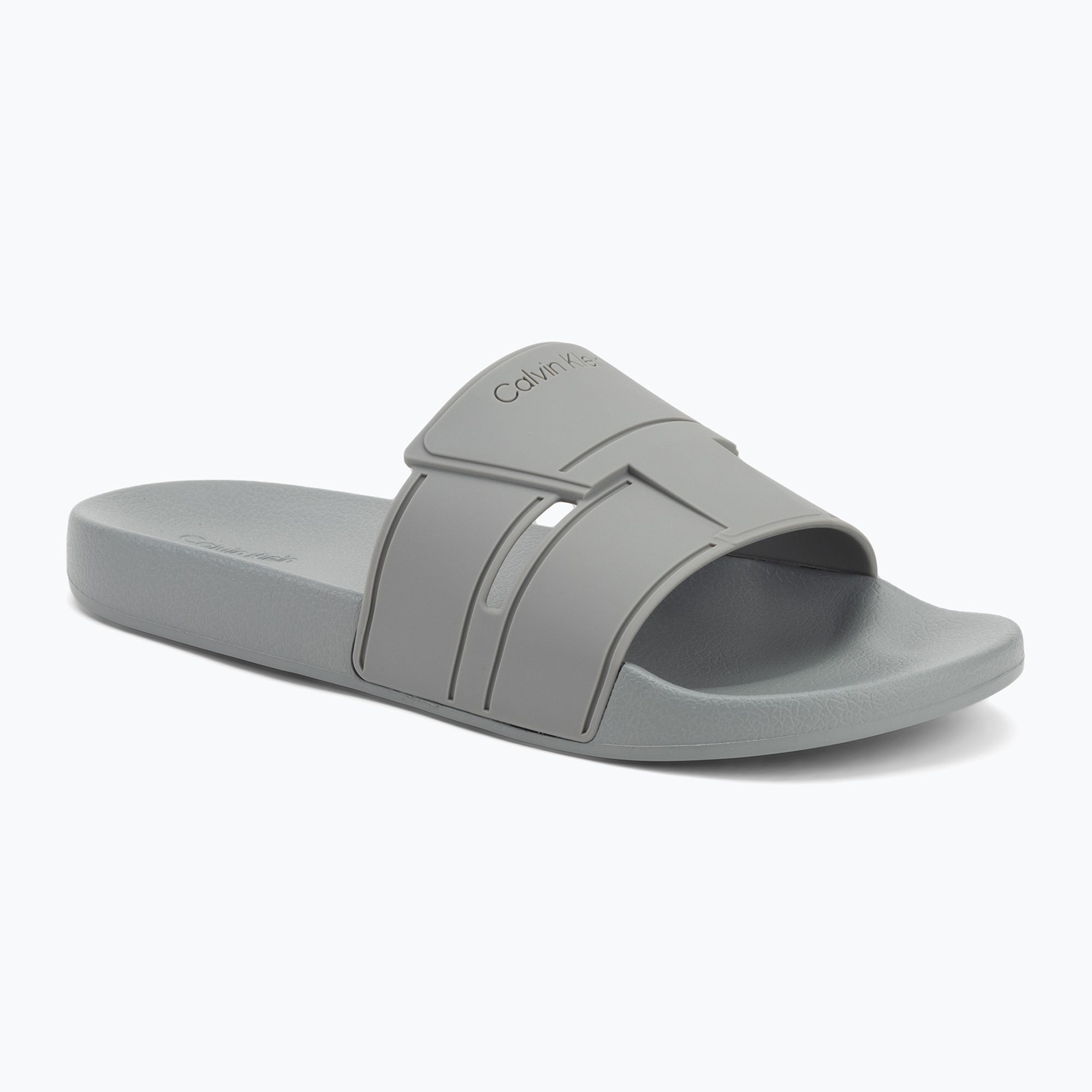 Klapki męskie Calvin Klein HM0HM01752 Pool Slide Double T granite road 