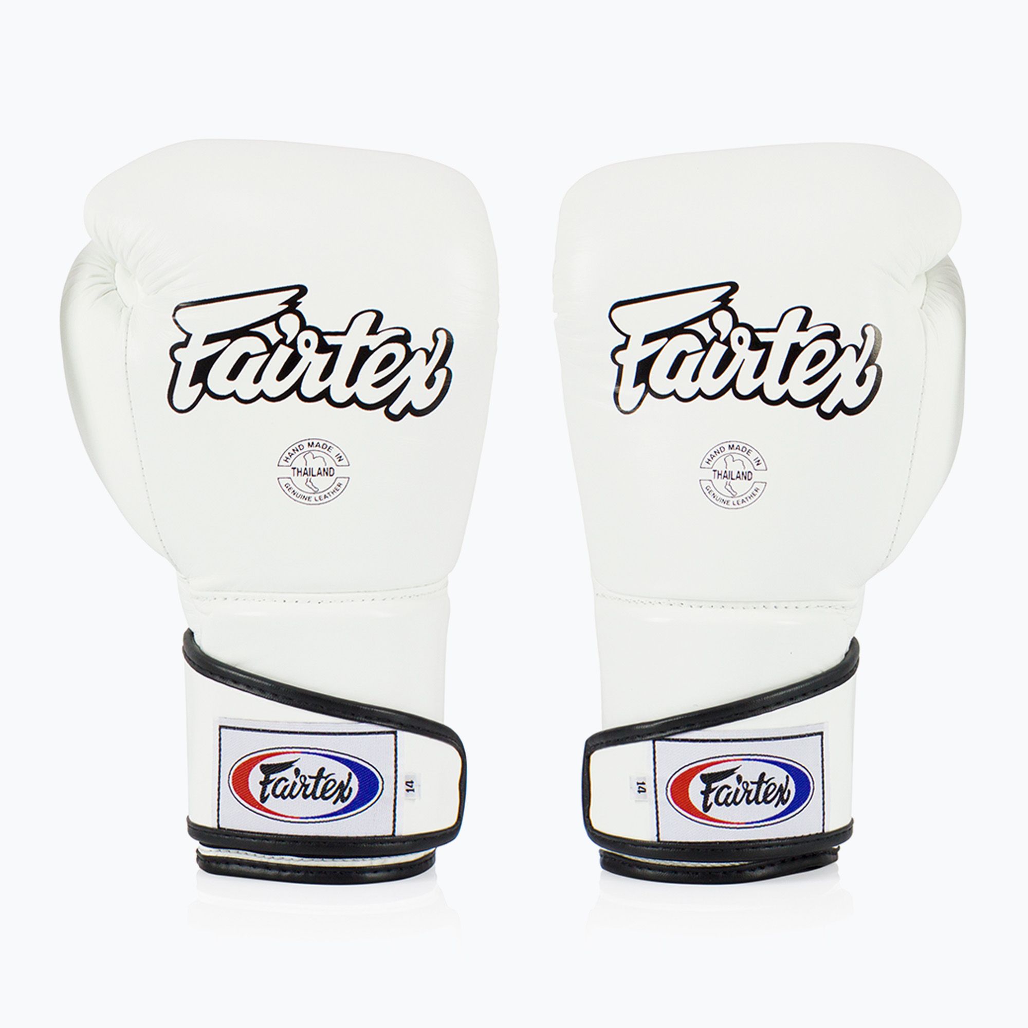 Rękawice bokserskie Fairtex Stylish Angular Sparring - Locked Thumb white 
