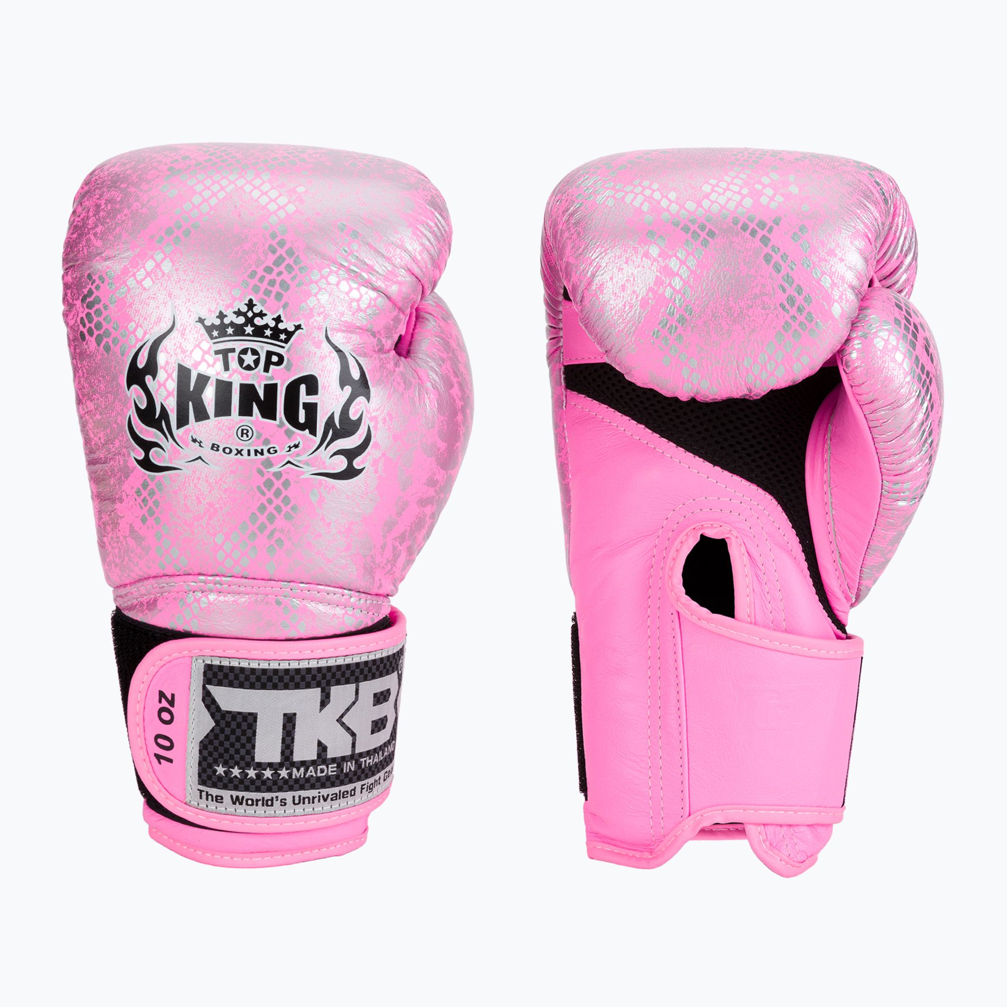 Rękawice bokserskie Top King Muay Thai Super Star Air pink/silver 