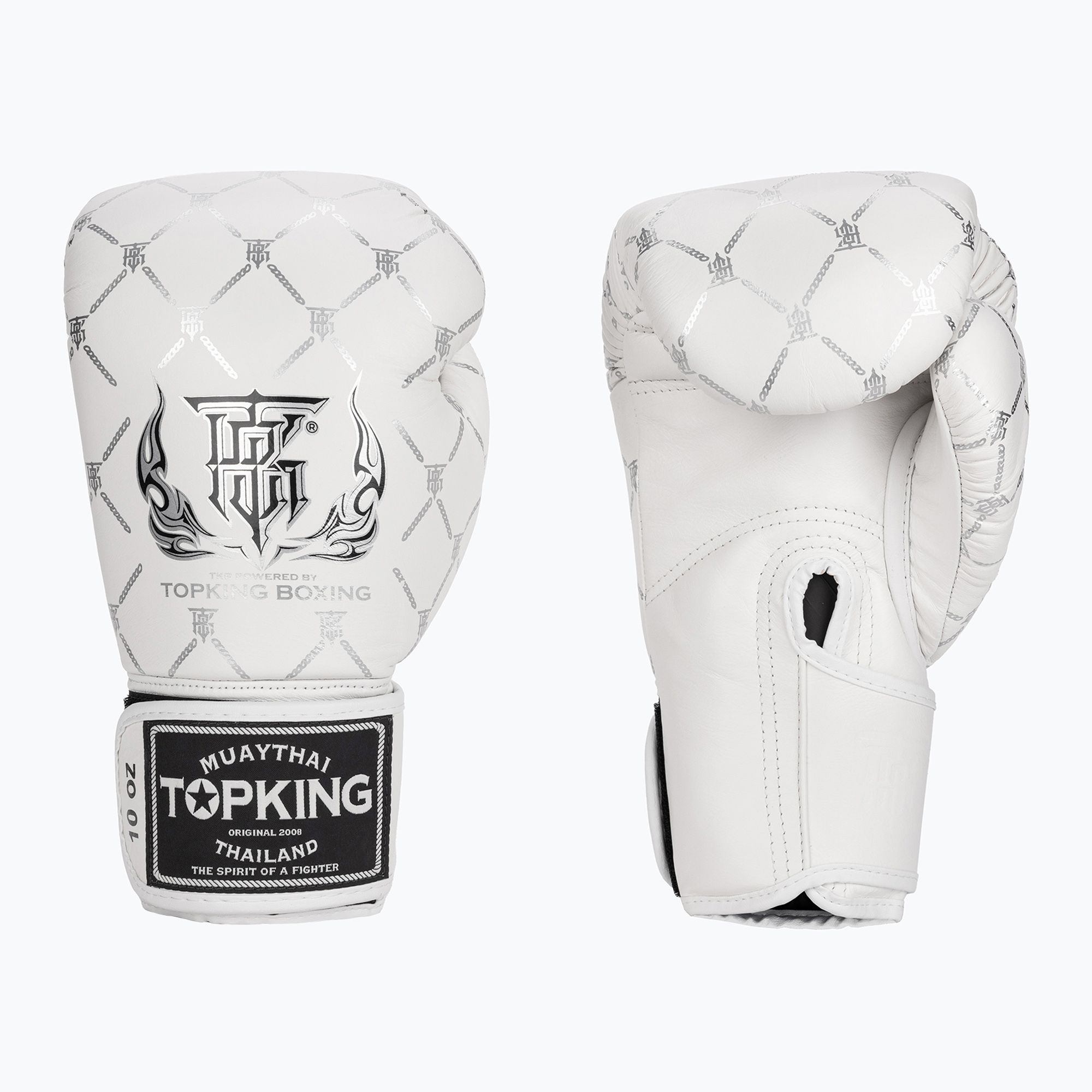 Rękawice bokserskie Top King Boxing Chain white/silver 