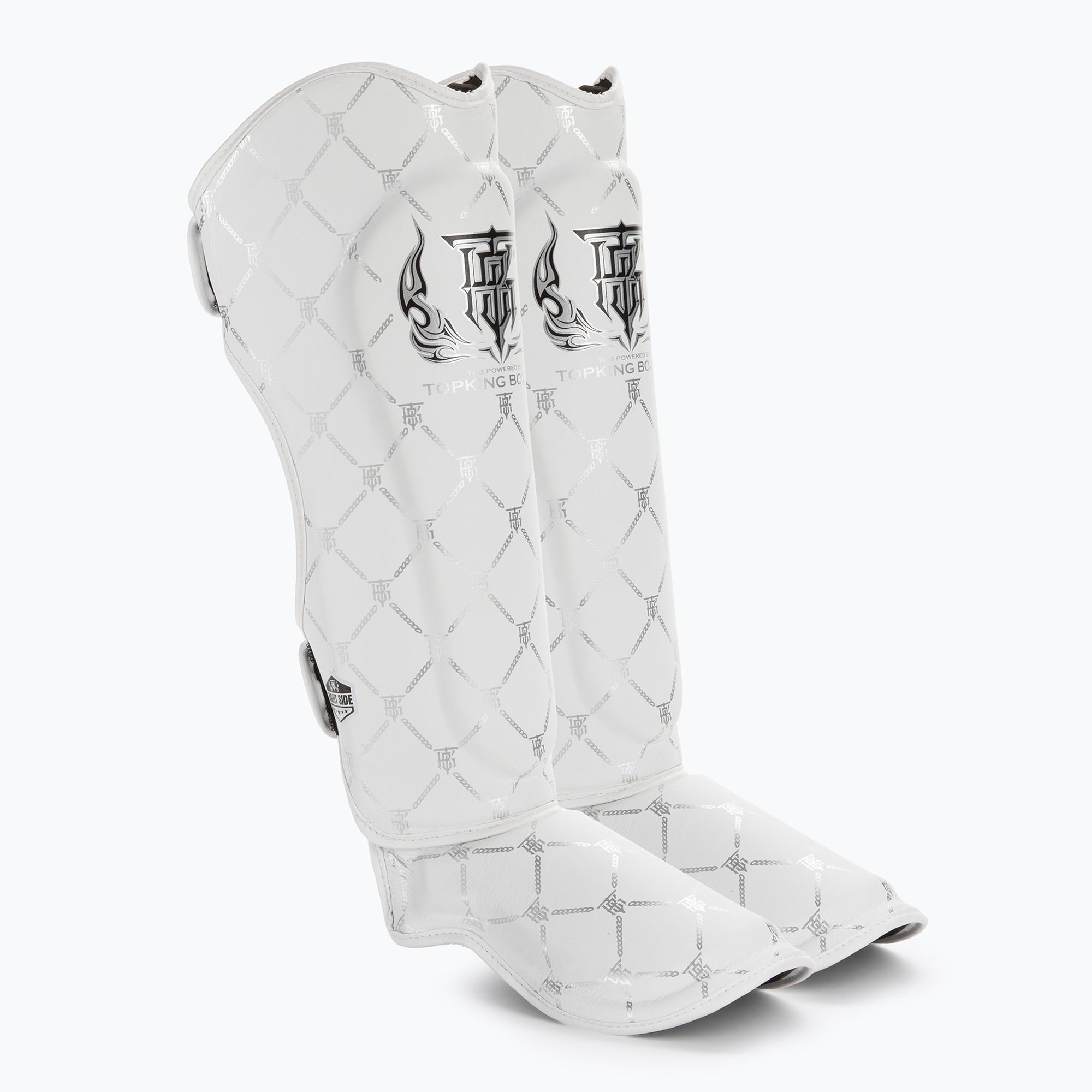 Ochraniacze piszczeli i stóp Top King Chain Semi Leather white/silver 