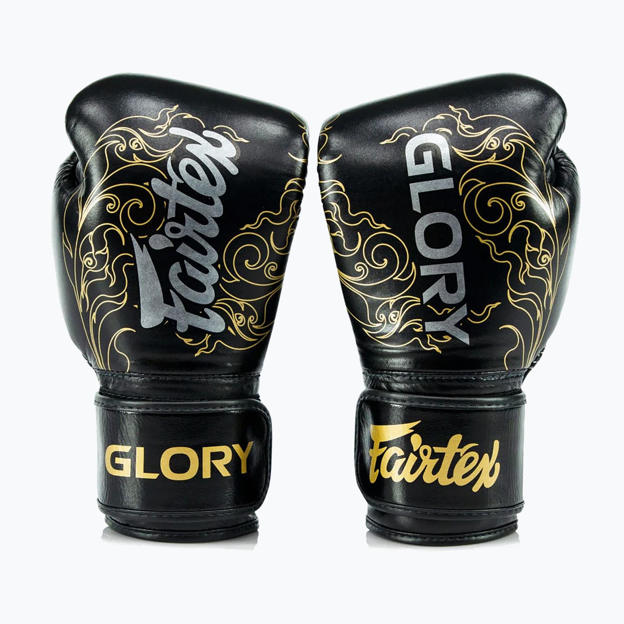 Rękawice bokserskie Fairtex Glory Kickboxing Competition Training Boxing black/gold 