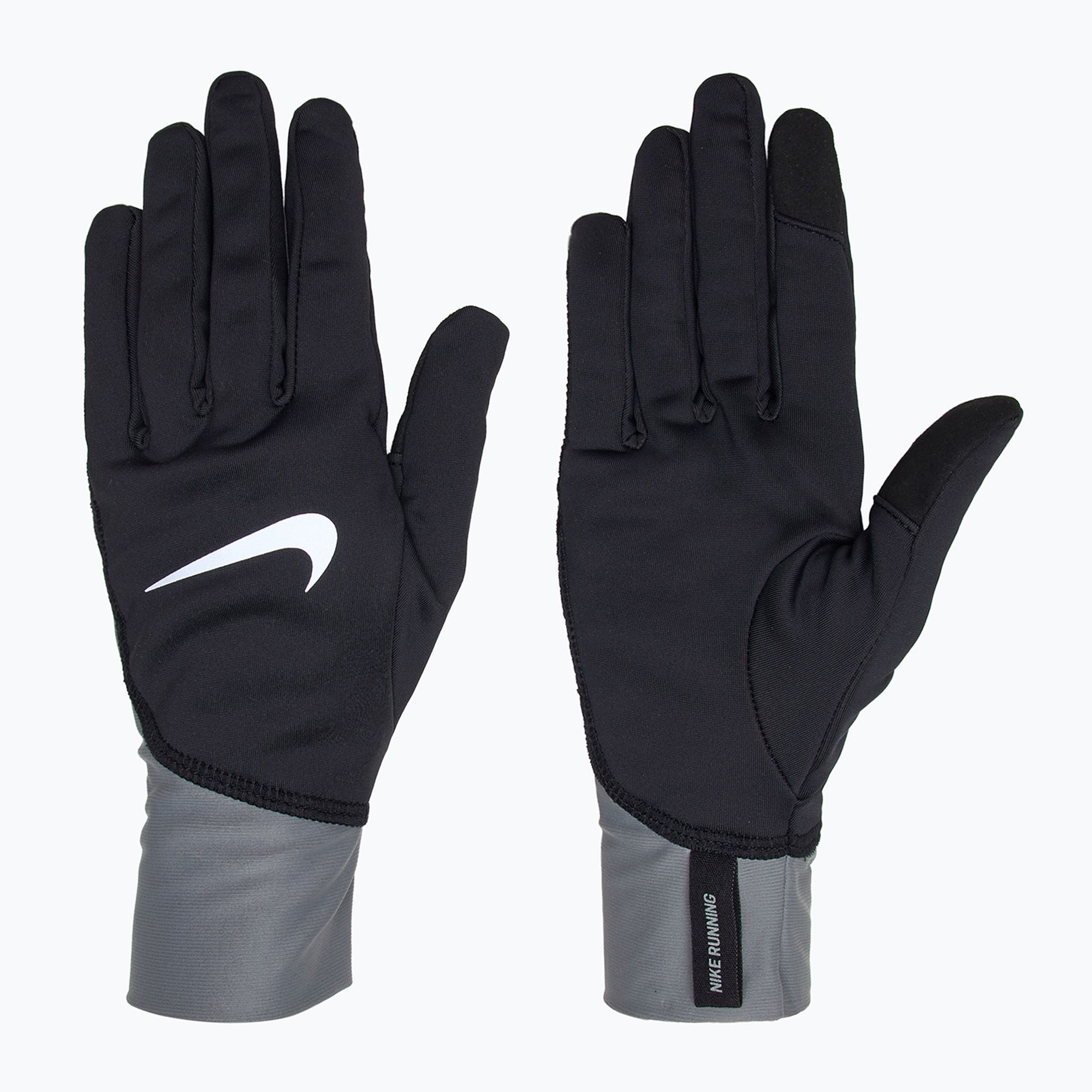 Rękawiczki do biegania męskie Nike Pacer Midweight RG black/smoke grey/silver 