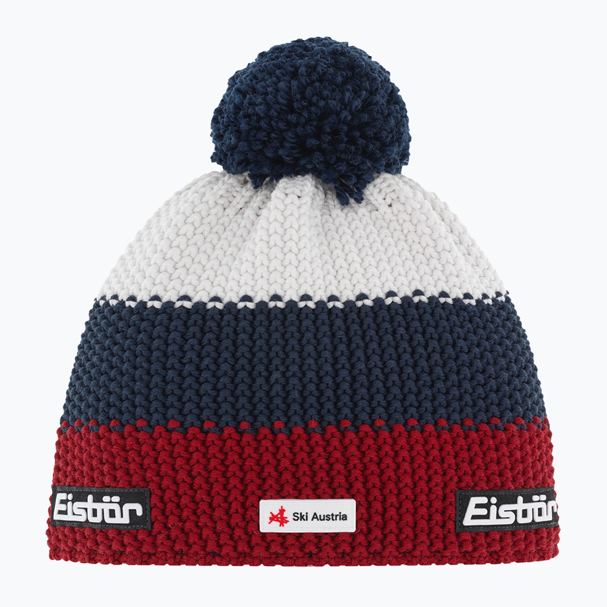Czapka zimowa dziecięca Eisbar Star Pompon Ska Kids burgundy/dark cobalt/white 