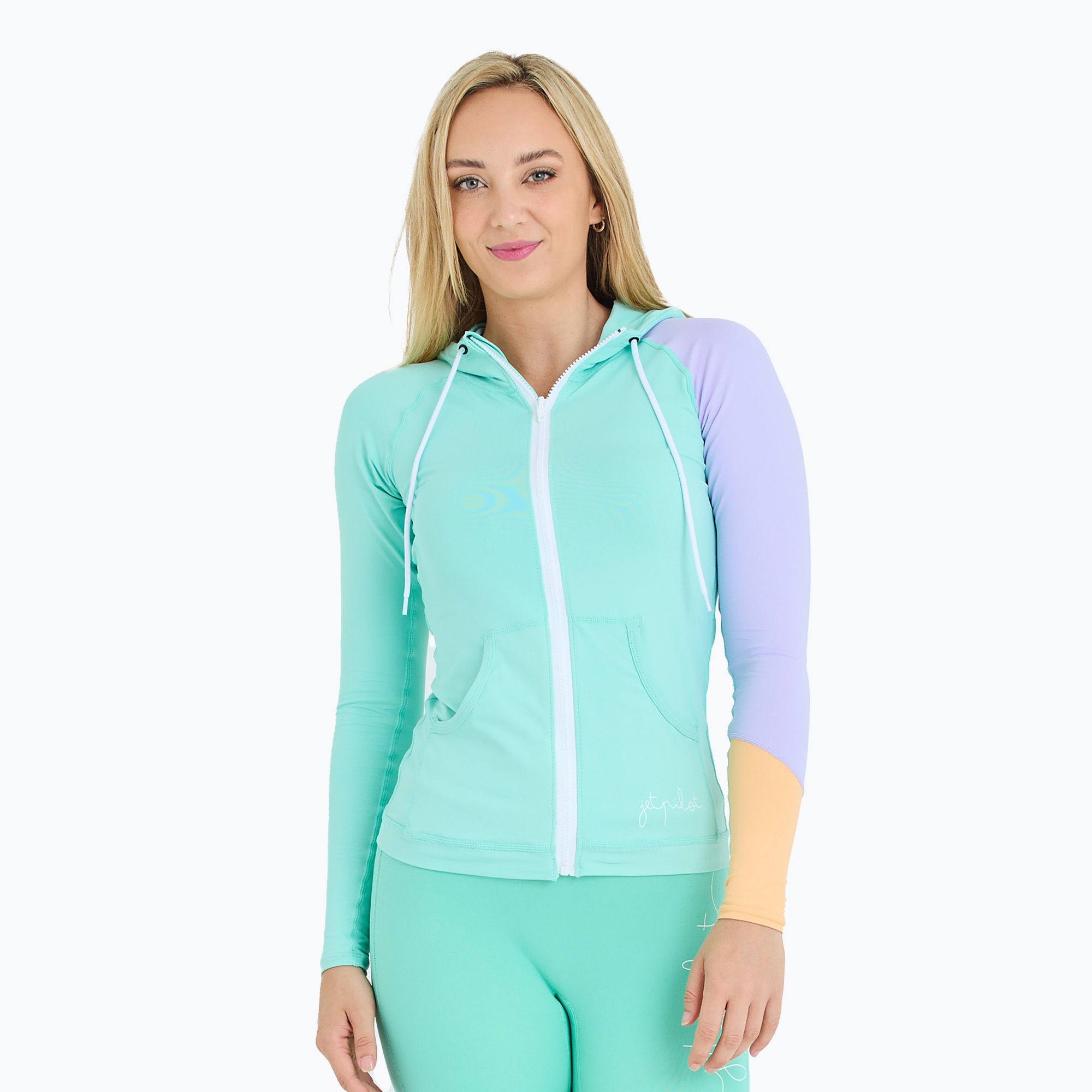 Bluza UV damska Jetpilot Pacer Hooded Rashie teal 