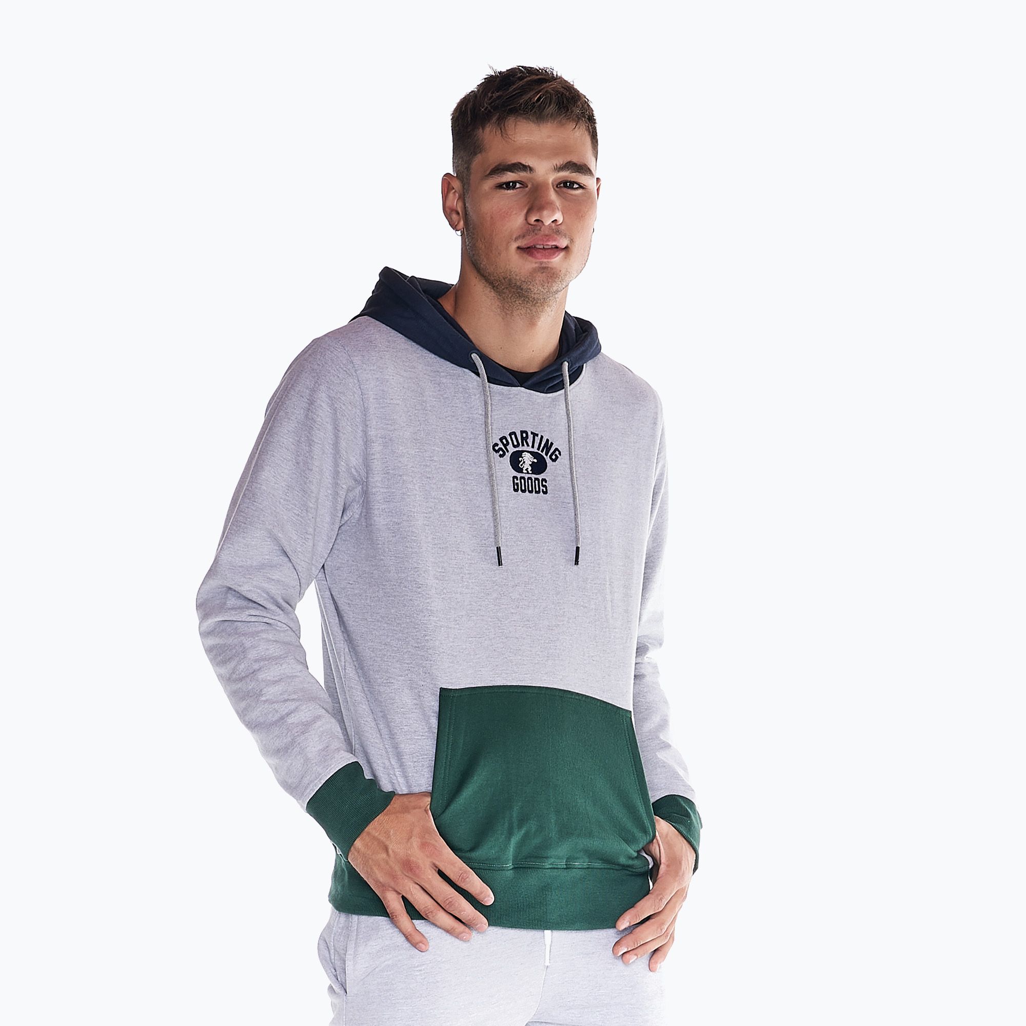 Bluza męska LEONE 1947 College Hoody grey/melange 