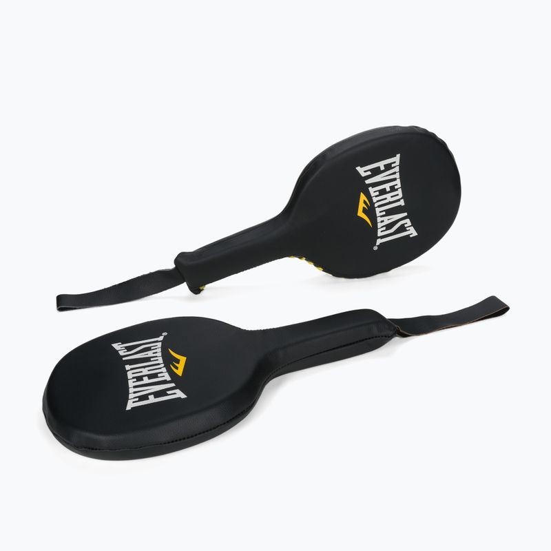 Packi treningowe trenerskie Everlast Lea Punch Paddle skóra 2 szt. czarny