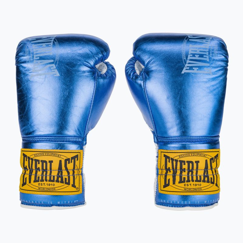 Rękawice bokserskie Everlast Fight Leather blue 2