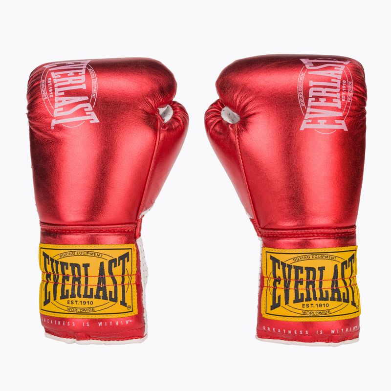 Rękawice bokserskie Everlast Fight Leather red 2