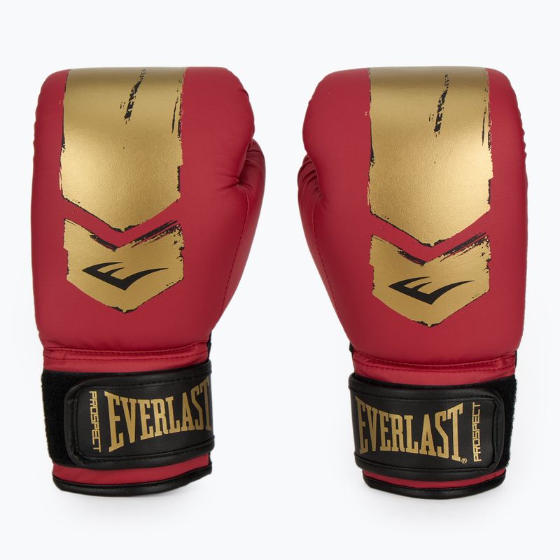 Zestaw bokserski Everlast Prospect 2 Kask + tarcze + rękawice red/gold 2