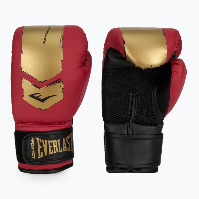 Zestaw bokserski Everlast Prospect 2 Kask + tarcze + rękawice red/gold 3