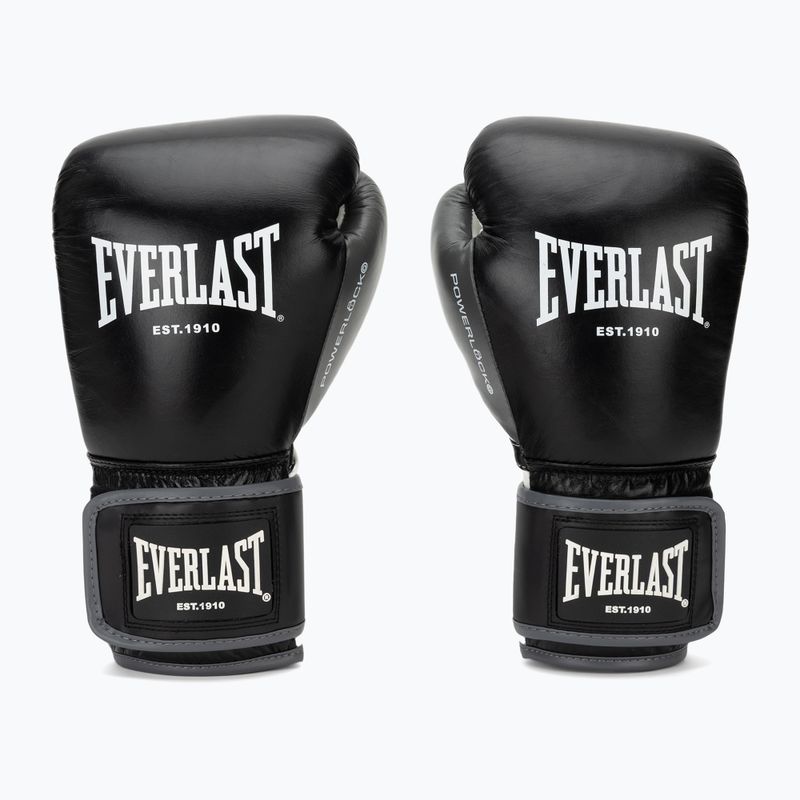Rękawice bokserskie Everlast Powerlock OG H&L Leather Advanced Training black/white 2