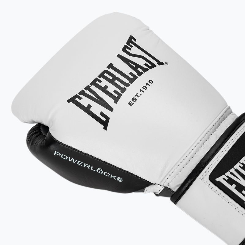Rękawice bokserskie Everlast Powerlock OG H&L Leather Advanced Training white/black 6
