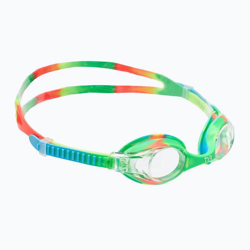Okulary do pływania dziecięce TYR Swimple Tie Dye Non-Mirrored clear/ green/ orange
