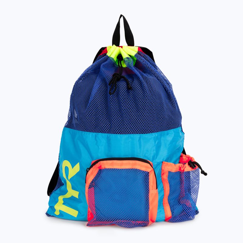 Worek pływacki  TYR Big Mesh Mummy Bag 40 l blue/yellow