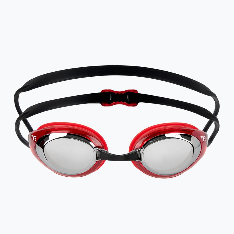 Okulary do pływania TYR Blackhawk Racing Mirrored silver/ red/ black 2