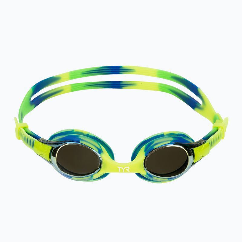 Okulary do pływania dziecięce TYR Swimple Tie Dye Mirrored gold/green/blue 2