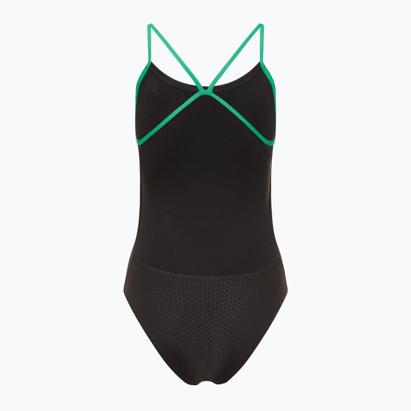 Strój pływacki jednoczęściowy damski TYR Hexa Cutoutfit black/green 2