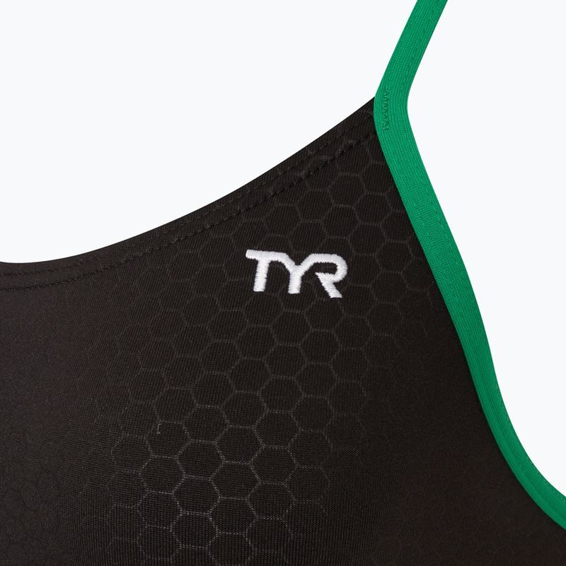 Strój pływacki jednoczęściowy damski TYR Hexa Cutoutfit black/green 3
