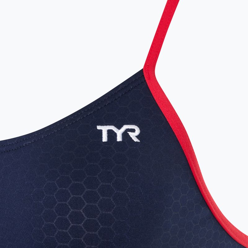 Strój pływacki jednoczęściowy damski TYR Hexa Cutoutfit navy/red 3