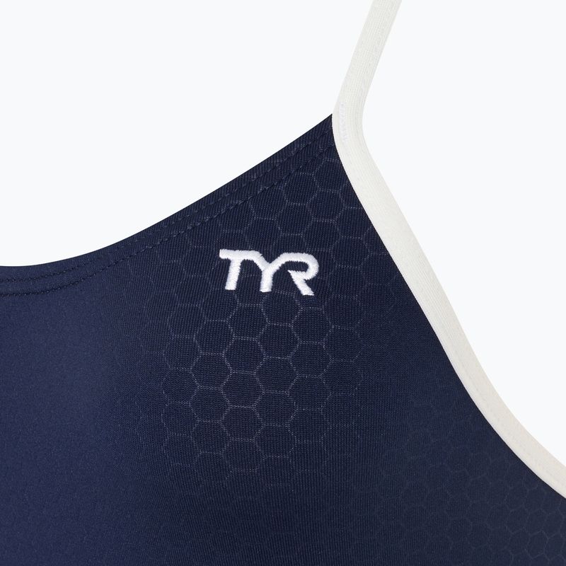 Strój pływacki jednoczęściowy damski TYR Hexa Cutoutfit navy/white 3