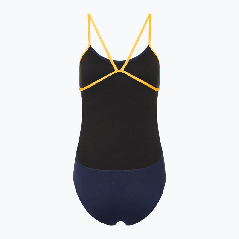 Strój pływacki jednoczęściowy damski TYR Hexa Cutoutfit navy/gold 2