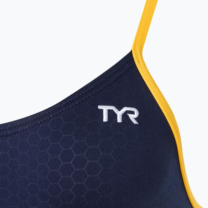 Strój pływacki jednoczęściowy damski TYR Hexa Cutoutfit navy/gold 3