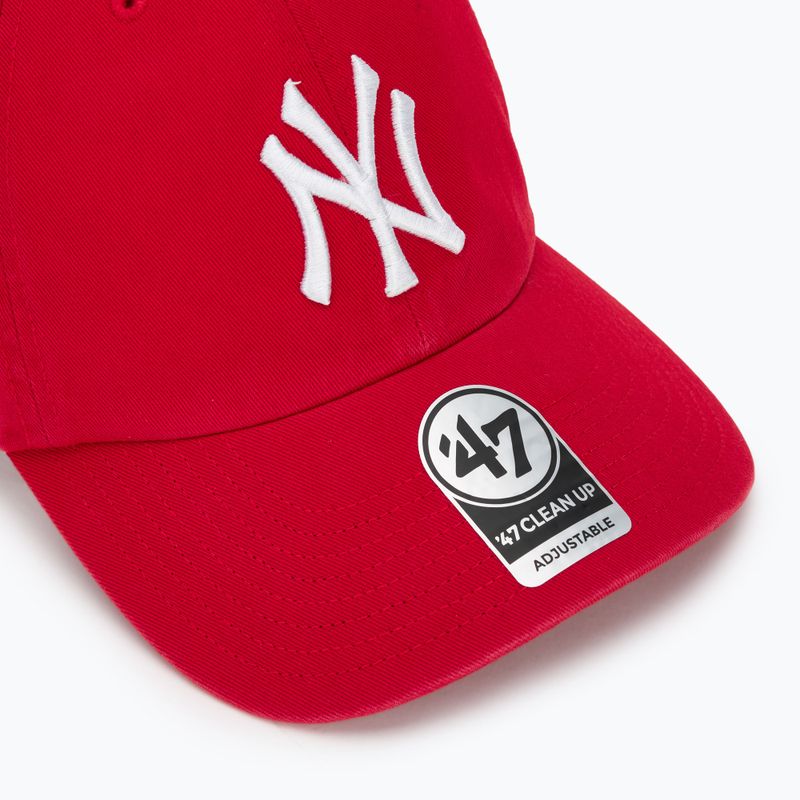 Czapka z daszkiem 47 Brand MLB New York Yankees CLEAN UP red 3