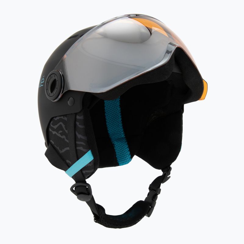 Kask narciarski dziecięcy Bollé Quiz Visor Jr black/blue matte/orange gun 9