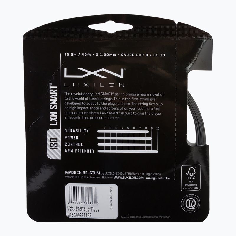 Naciąg tenisowy Luxilon Lxn Smart 130 12,2 m black/white matte 2