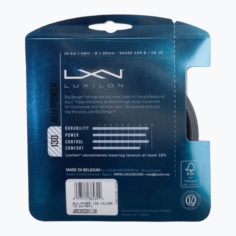 Naciąg tenisowy Luxilon Alu Power 130 12,2 m silver 2