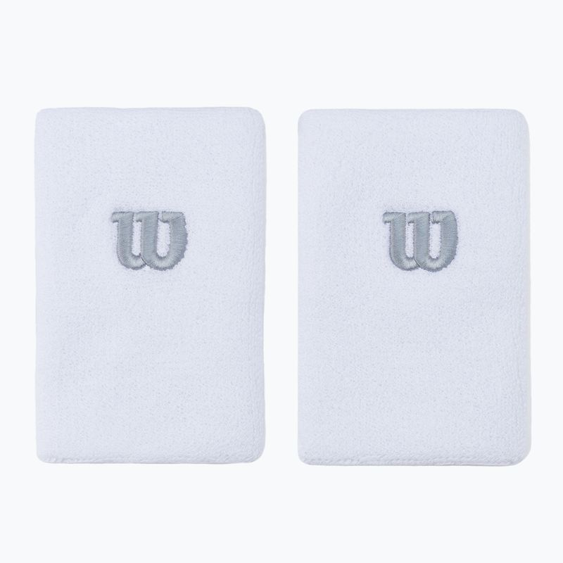 Frotki na nadgarstek Wilson Extra Wide Wristband 2 szt. white/white/trade winds 2