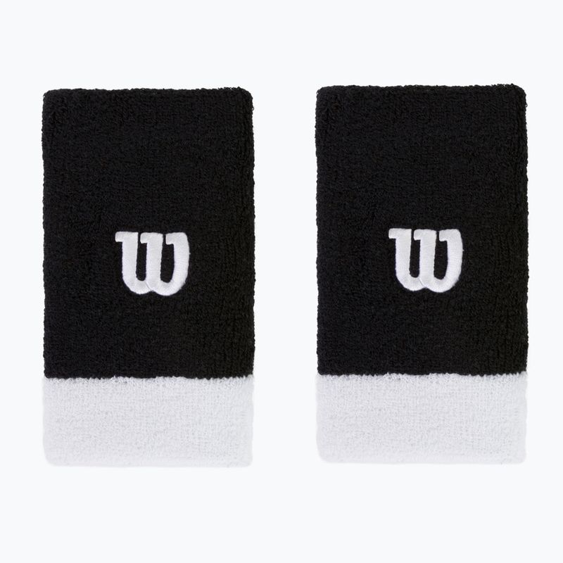 Frotki na nadgarstek Wilson Extra Wide Wristband 2 szt. black/white/white 2