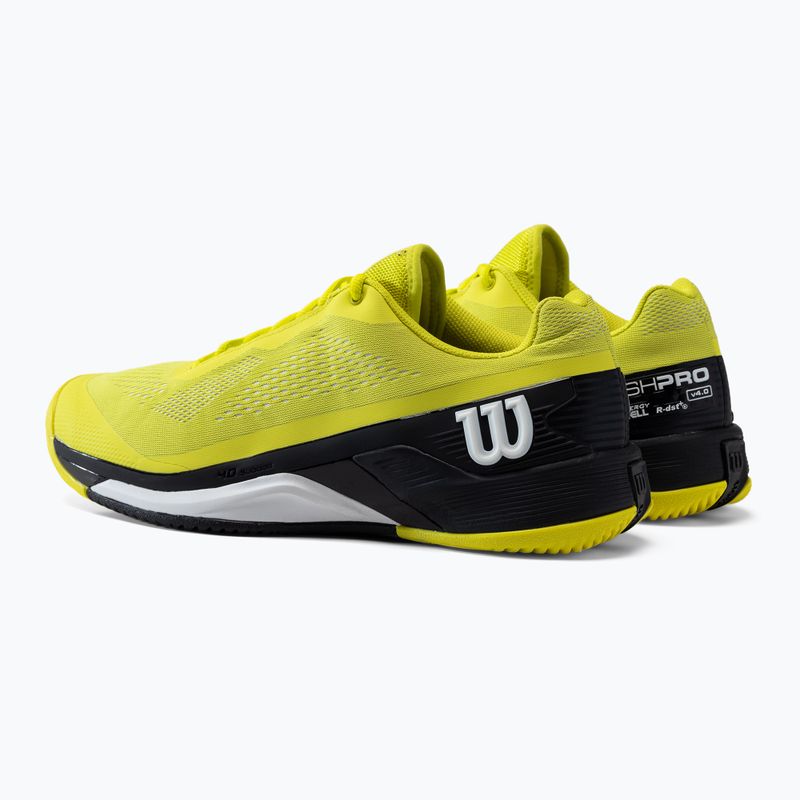 Buty do tenisa męskie Wilson Rush Pro 4.0 sulphur spring/black/white 3
