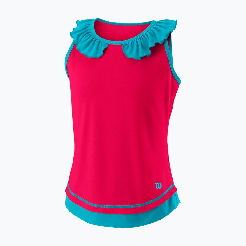 Koszulka tenisowa dziecięca Wilson Competition Tank II Jr love potion/scuba blue 4