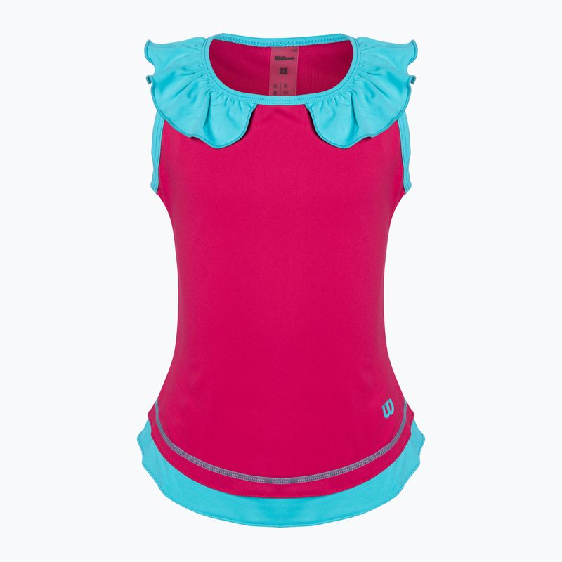 Koszulka tenisowa dziecięca Wilson Competition Tank II Jr love potion/scuba blue