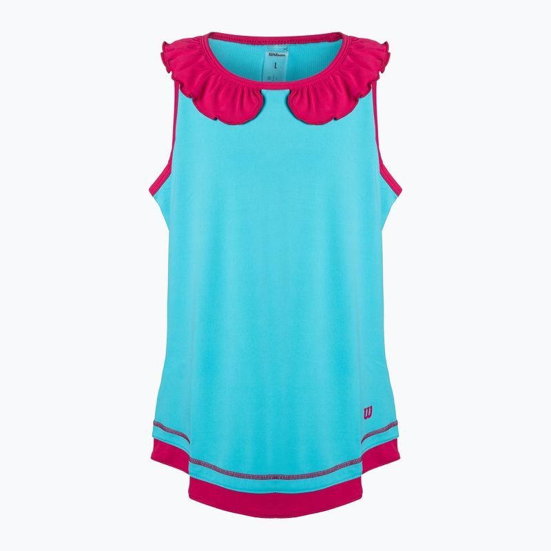 Koszulka tenisowa dziecięca Wilson Competition Tank II Jr scuba blue/love potion