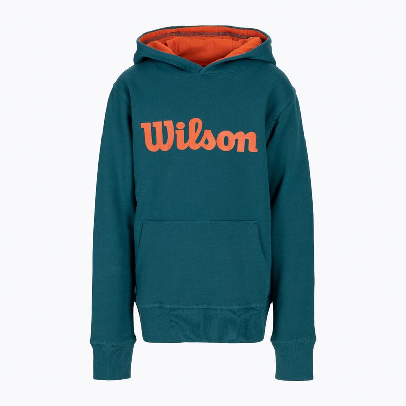 Bluza tenisowa dziecięca Wilson Script Cotton Po Hoody Jr blue coral/fiesta