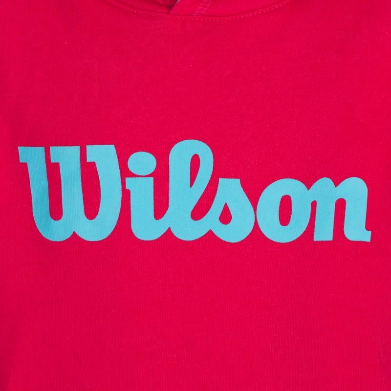 Bluza tenisowa dziecięca Wilson Script Cotton Po Hoody Jr love potion/scuba blue 3
