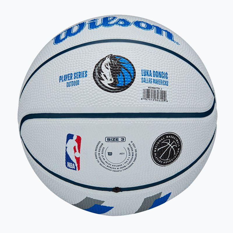 Piłka do koszykówki dziecięca Wilson NBA Player Icon Mini Luka white rozmiar 3 6