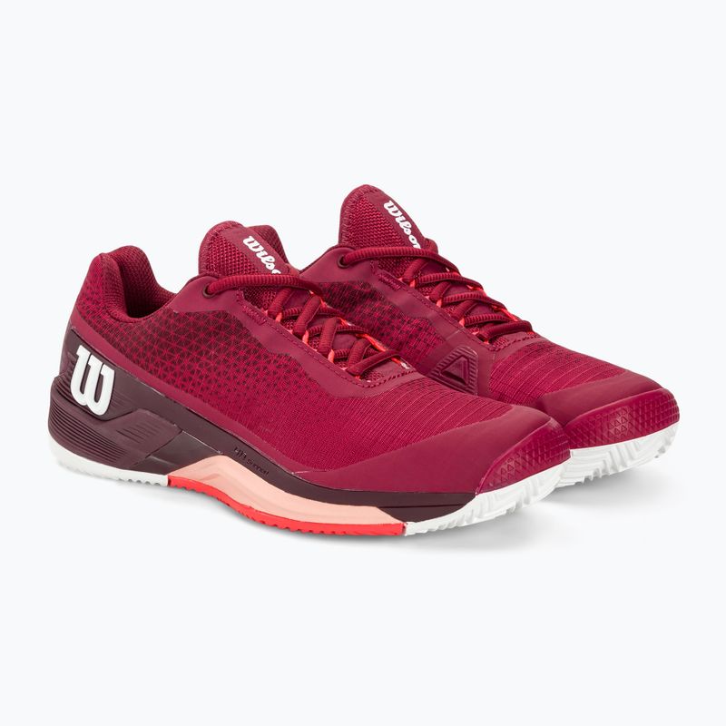 Buty do tenisa damskie Wilson Rush Pro 4.0 Clay W beet red/white/tropical peach 4